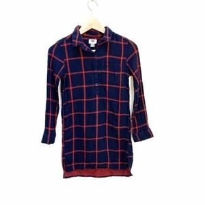 Kids Old Navy plaid blue red dress L (10-12)